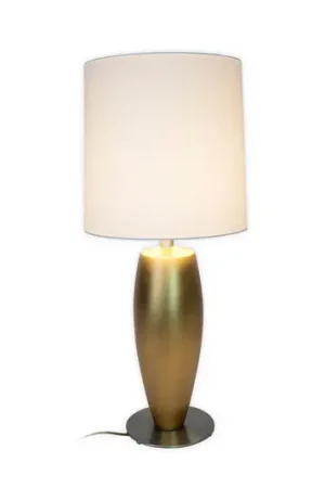Lampada da tavolo OMEGA SOTTILE, oro/bianco, altezza 80 cm, ceramica, attacco Reso Gratuito
