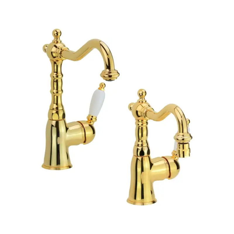 Offerta Del Giorno Washbasin and bidet mixer set in gold color Gattoni Orta KITORTA1DO