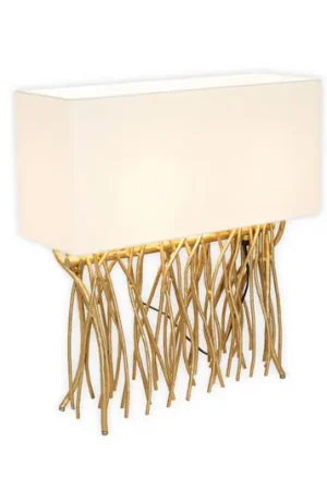 Solo Oggi Lampada da tavolo CAPRI, oro/ecru, altezza 51 cm, metallo, 2 x E14
