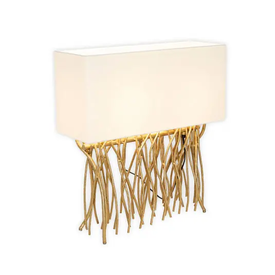 Solo Oggi Lampada da tavolo CAPRI, oro/ecru, altezza 51 cm, metallo, 2 x E14