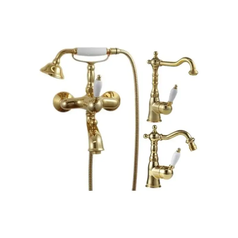 Nuovo Arrivo Complete bathroom set in gold color retro design Gattoni Orta KITORTA2DO