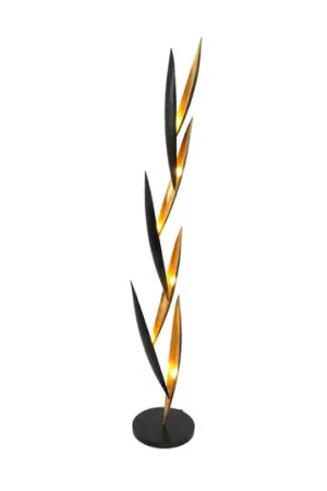 Lampada da terra FORTUMA, nero/oro, altezza 160 cm, metallo, 6 x G4 Più Venduto