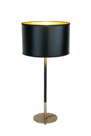 Popolare Lampada da tavolo ENZIO, nero/oro, altezza 59 cm, metallo/plastica
