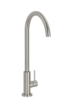 Di Tendenza Kitchen sink mixer in stainless steel AISI 316L curved spout Quadro srl 600AS