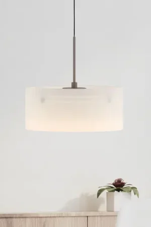 Quantità Limitata Lampada LED a sospensione MARIKA, beige/bianco, Ø 20 cm, vetro, dimmerabile