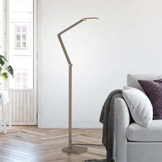 Lampada LED da pavimento SAMSKY, bronzo, altezza 161 cm, dimmer tattile in Nuovo Arrivo