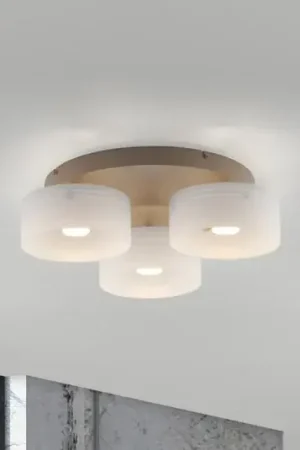Offerta Plafoniera LED MARIKA beige/bianca 40 cm a 3 luci in vetro, Switchdim