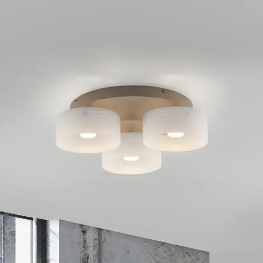 Offerta Plafoniera LED MARIKA beige/bianca 40 cm a 3 luci in vetro, Switchdim