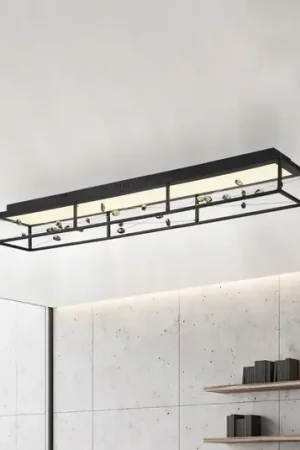 Non Perdere Plafoniera LED SKINA, nera, 112 cm, CCT, dimmerabile, telecomando