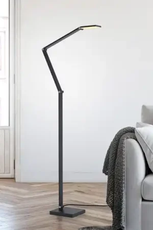 Lampada LED da pavimento SAMSKY, grigia, altezza 161 cm, metallo, dimmer touch Più Venduto