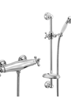 Thermostatic mixer set with shower rail Huber Croisette CSS0101021 Solo Oggi
