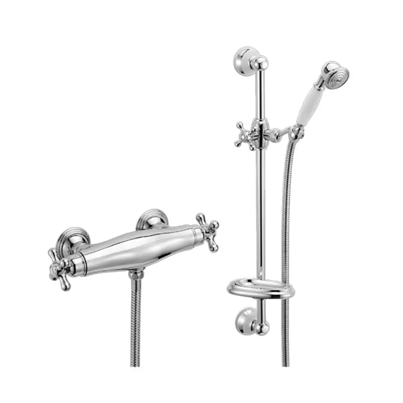 Thermostatic mixer set with shower rail Huber Croisette CSS0101021 Solo Oggi