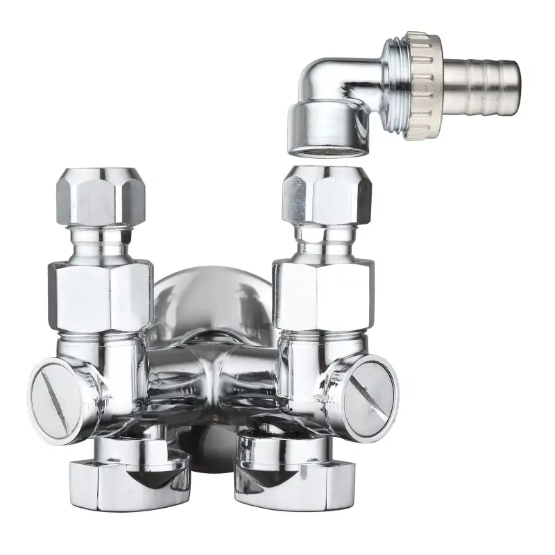 Spedito Oggi Double angle valve with washing machine connection adapter Tecom RSLDP1