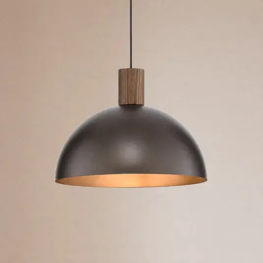 Lampada a sospensione Oslo, marrone, metallo, Ø 34 cm, E27 Compra Online