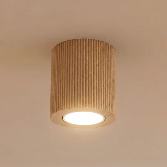 Solo Oggi Faretto da soffitto Eve, altezza 8,5 cm, attacco GU10, legno