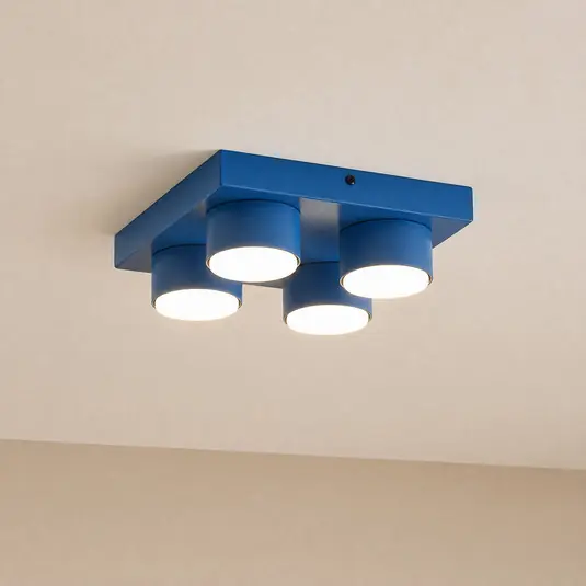 Plafoniera Brix, blu, lunghezza 23 cm, a 4 luci, GX53 Vendita Finale