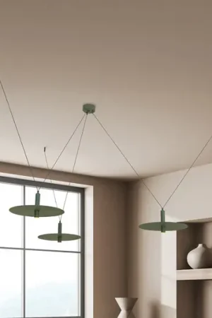 Bestseller Lampada LED a sospensione 23230, verde scuro, Ø 35 cm, a 3 luci, in metallo