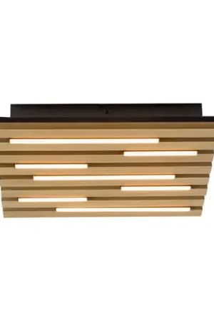 Promozione Esclusiva Plafoniera LED Acustica, 30 x 30 cm, legno naturale, metallo