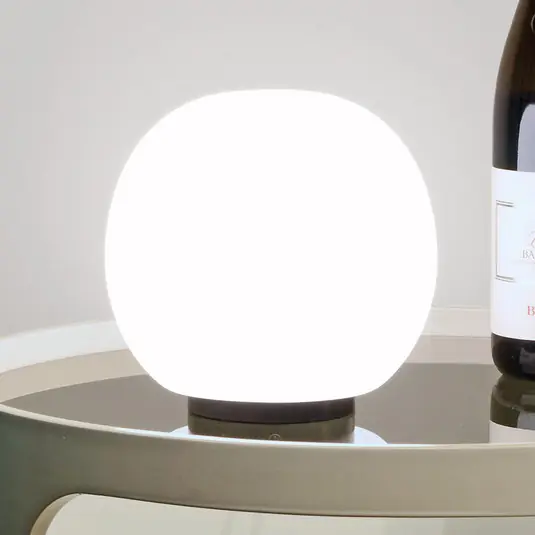 Quantità Limitata Lampada da tavolo Casablanca Acai, bianco/nero, vetro, Ø 16 cm, E27