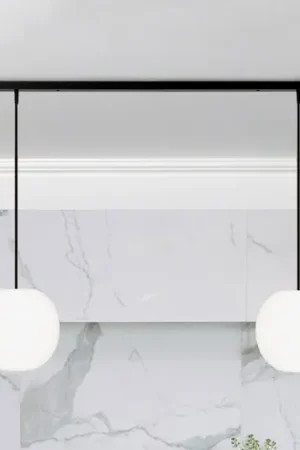 Nuovo Arrivo Lampada a sospensione Casablanca Acai, bianco/nero, lunga, a 2 luci, 21 cm