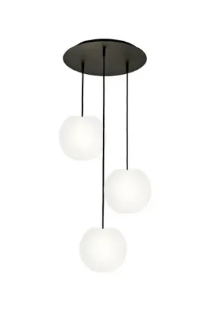 Lampada a sospensione Casablanca Acai, bianco/nero, rotonda, a 3 luci, 21 cm Super Prezzo