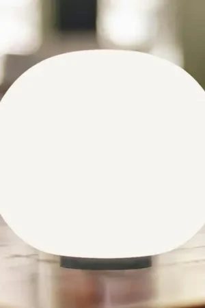 Lampada da tavolo Casablanca Acai, bianco/nero, vetro, Ø 21 cm, E27 Occasione Imperdibile