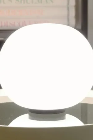 Lampada da tavolo Casablanca Acai, bianco/nero, vetro, Ø 26 cm, E27 Ultimissimo Modello