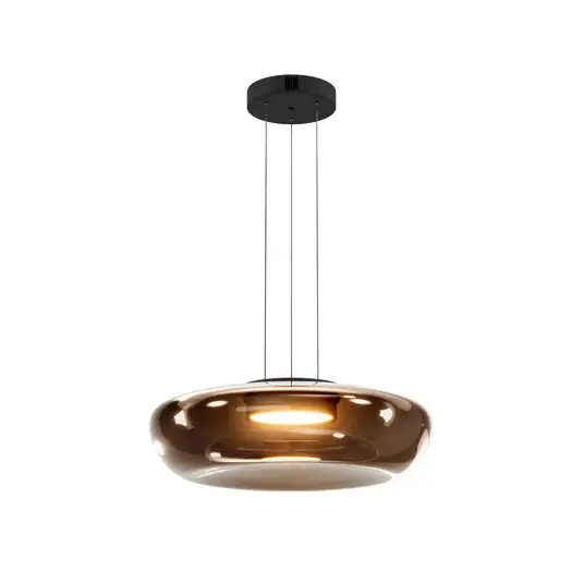 Compra Oggi Stesso Lampada LED a sospensione Bassa, marrone, Ø 45 cm, vetro, dimmerabile