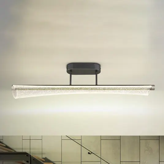 Di Tendenza Plafoniera LED Malinda, trasparente/antracite, lunghezza 81 cm, CCT