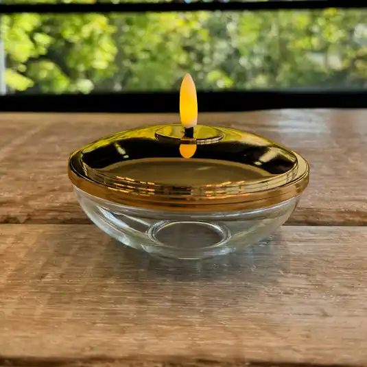 Offerta Limitata Lampada decorativa a LED Lia, color oro, a batteria, vetro, plastica