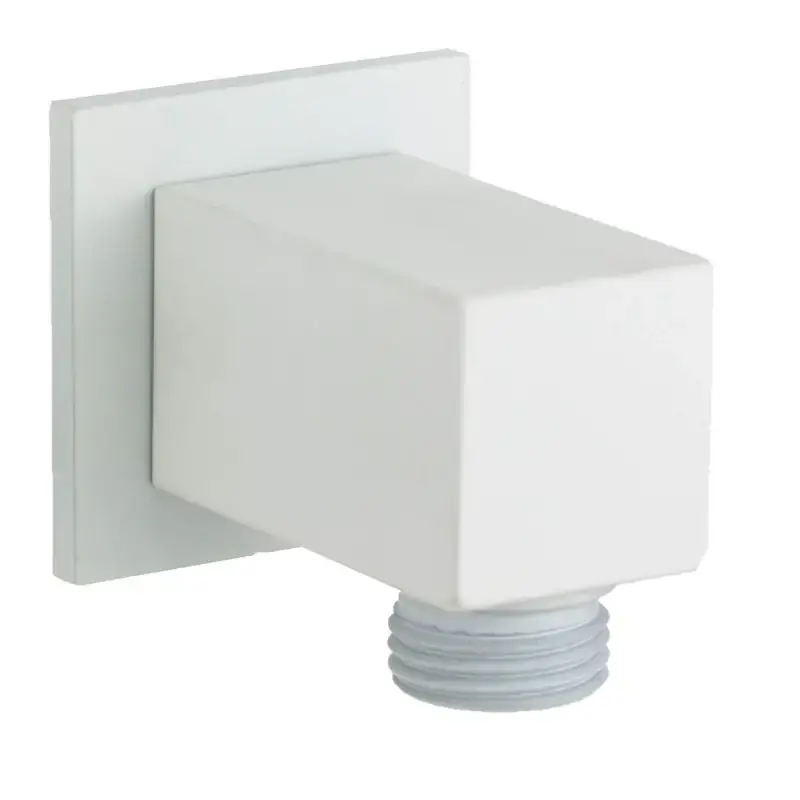 Square water outlet in opaque white colour Damast Simi 15480 Spedito Oggi