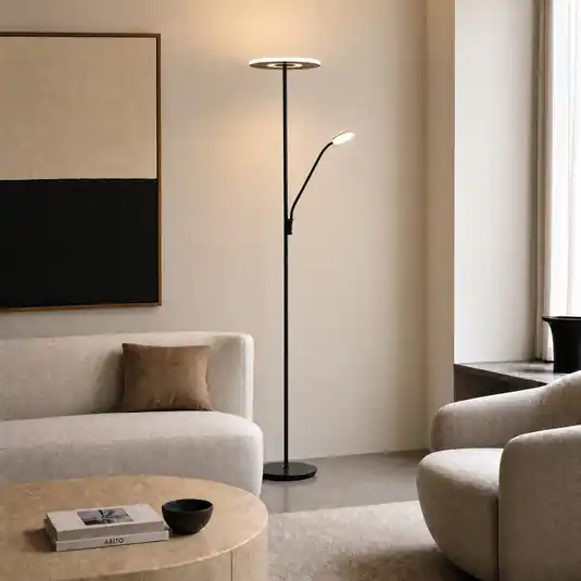 Offerta Del Giorno Piantana LED Lucande Raymond, nera, CCT, lampada da lettura