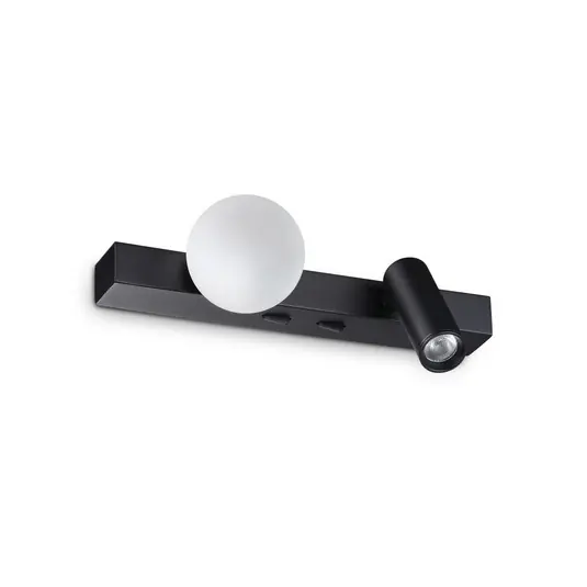 Saldi Applique a LED IDEAL LUX Binomi, nera, larghezza 22 cm, a 2 luci