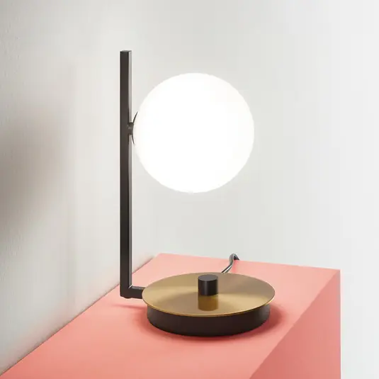 Lampada da tavolo IDEAL LUX Birds, nera/ottone, altezza 26 cm, metallo Bestseller