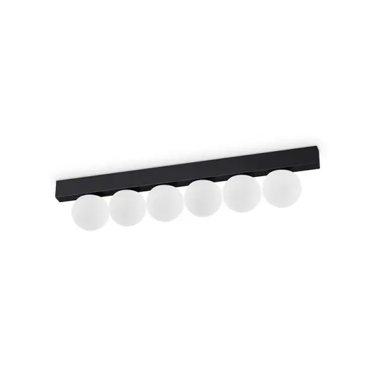 Plafoniera LED IDEAL LUX Binomio nera, lunghezza 44 cm, a 6 luci Subito Disponibile