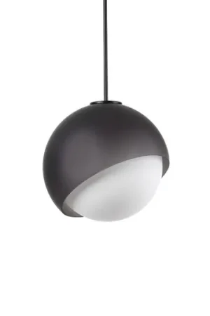 Spedizione Espresso Lampada a sospensione IDEAL LUX Bloom, Ø 12 cm, nera, metallo/vetro