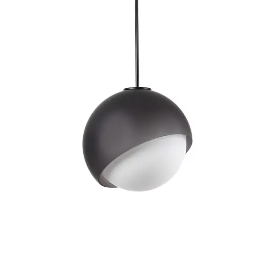 Spedizione Espresso Lampada a sospensione IDEAL LUX Bloom, Ø 12 cm, nera, metallo/vetro