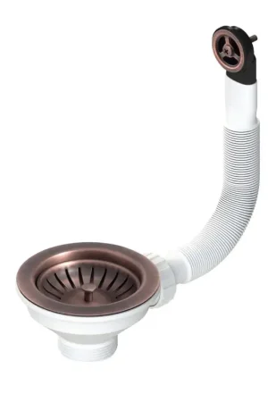 Affare Ø114 copper waste for sink hole Ø90 with overflow L.B. PLAST D670-70-COP