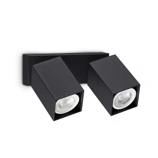 Promozione Esclusiva Faretto da parete IDEAL LUX Dynamite Square nero 16,5 cm a 2 luci