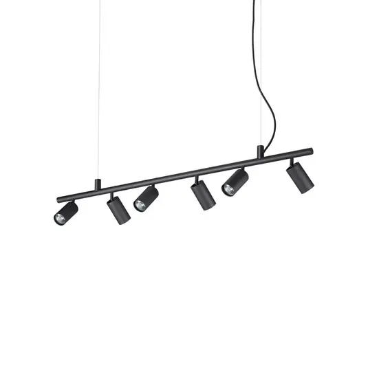 Compra Oggi Stesso Lampada a sospensione IDEAL LUX Dynamite Round nera, a 6 luci
