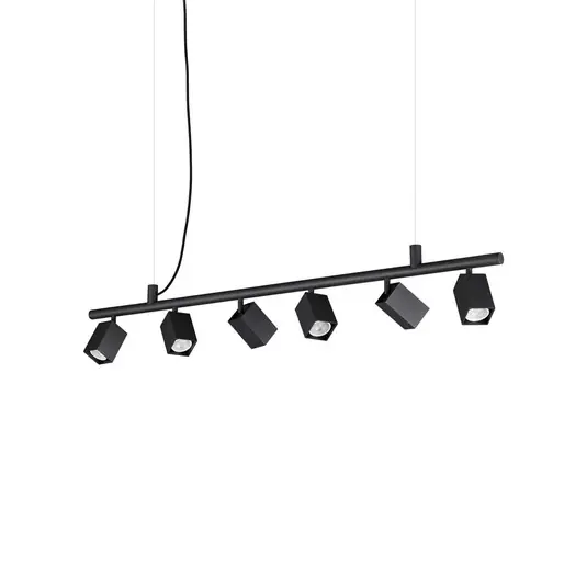 Lampada a sospensione IDEAL LUX Dynamite Square nera, a 6 luci Scelto Dai Clienti