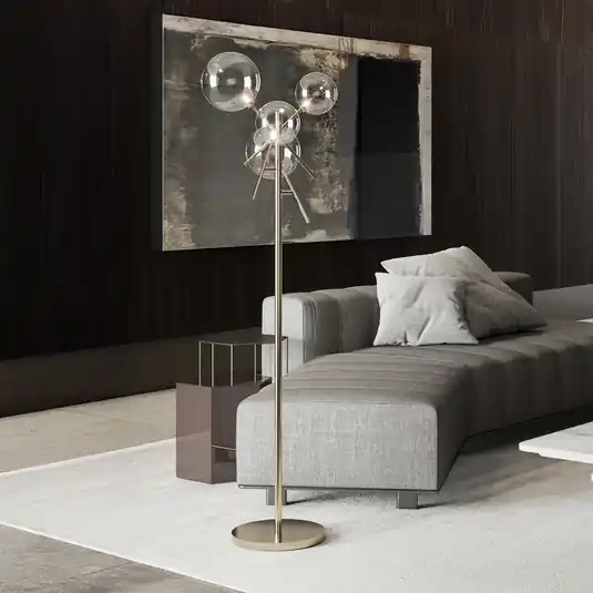 Lampada da terra IDEAL LUX Equinoxe, cromata/grigio fumo, altezza 166 cm Bestseller