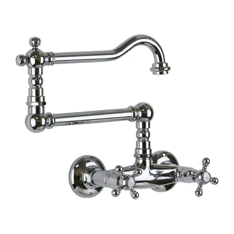 Compra Adesso Chrome color double lever tap for kitchen sink with articulated spout Porta&Bini Old Fashion 62552CR