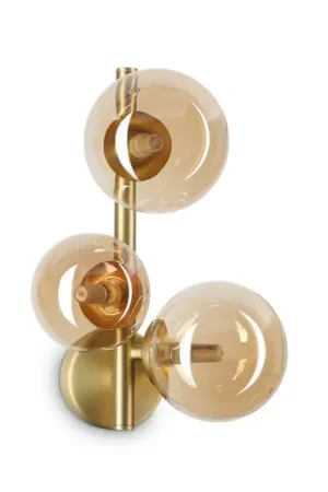 Applique IDEAL LUX Perlage, ottone/ambra, a 3 luci Promozione Esclusiva