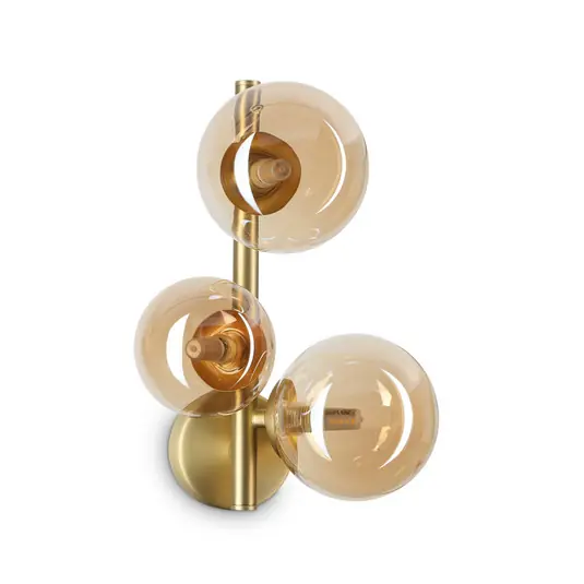 Applique IDEAL LUX Perlage, ottone/ambra, a 3 luci Promozione Esclusiva