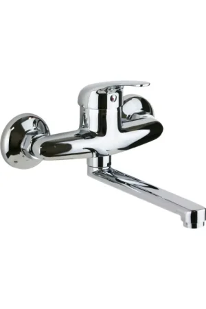 Wall mounted kitchen sink mixer with straight spout Pollini MXB006003CR Prezzo Conveniente