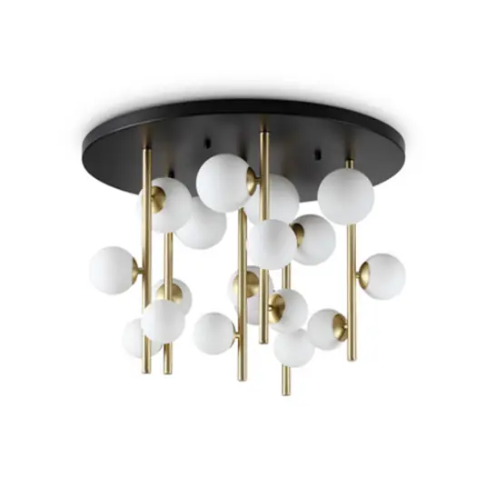 Scelto Dai Clienti Plafoniera IDEAL LUX Perlage ottone/bianco, Ø 70 cm, 18 luci