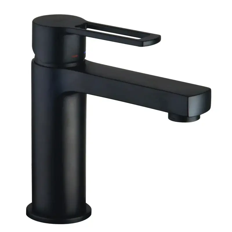 Matt black basin mixer without waste Paffoni Ringo RIN071NO Professionale