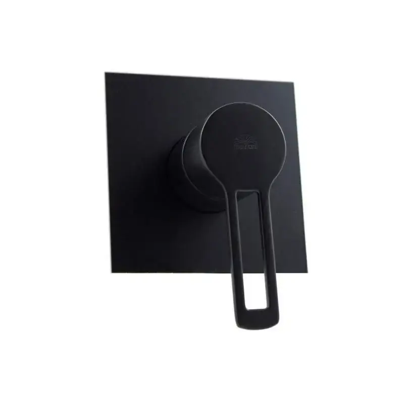 Matt black built-in shower mixer with steel plate Paffoni Ringo RIN010NO/M Promozione Esclusiva