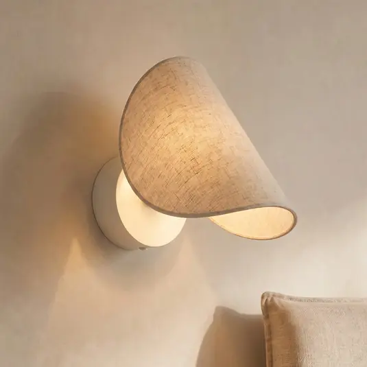 Applique a LED Lucande Sansibar, beige, lino, dimmerabile Acquista Ora